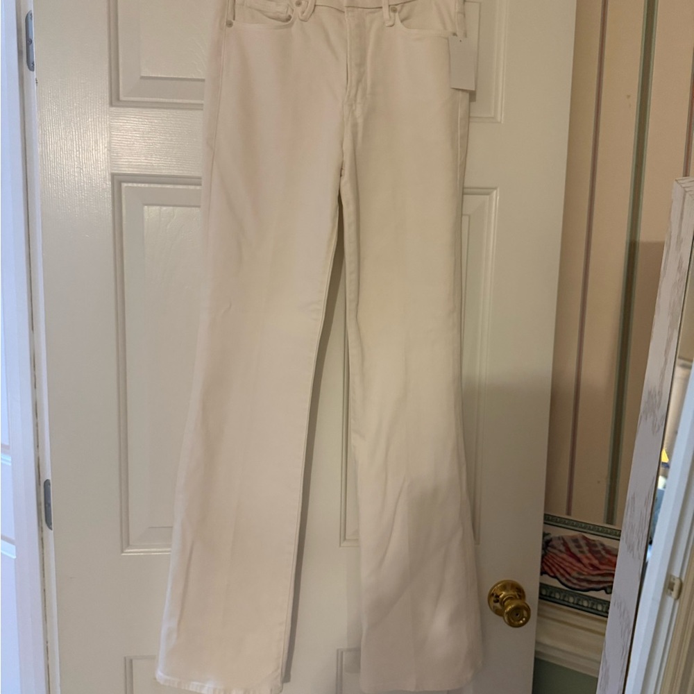 Good American Women's Cream Classic Slim Bootcut Jeans